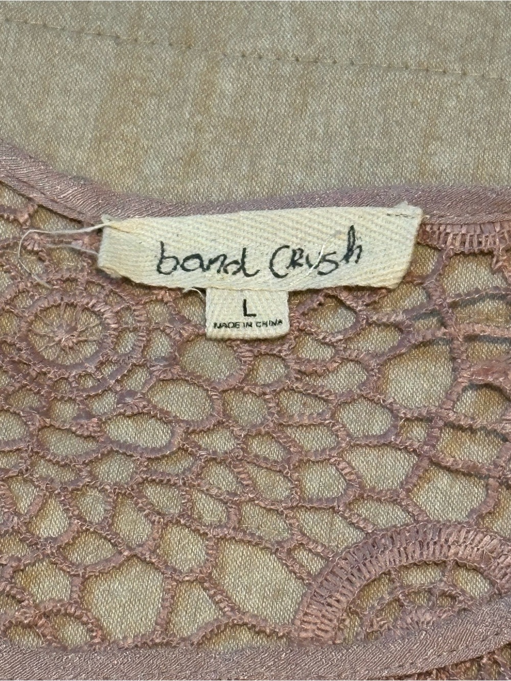 Crochet Yoke Tunic Top in Dusty Pink - Picture 6 of 10